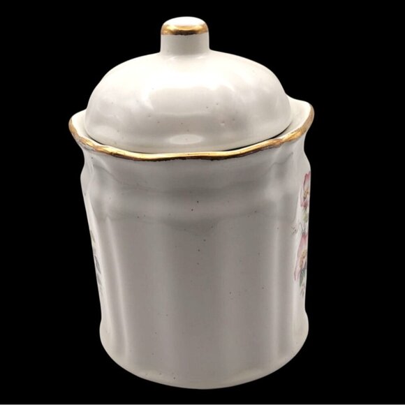 House Of Webster Briar Rose Vintage Ceramic Canister Jar With Lid Floral Design - Picture 4 of 7